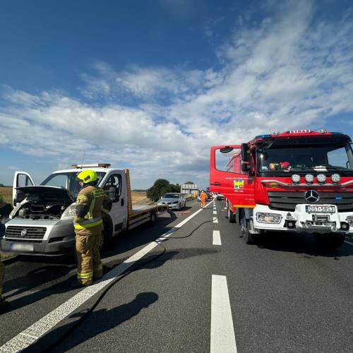 22. Autostrada A4 – Pożar samochodu